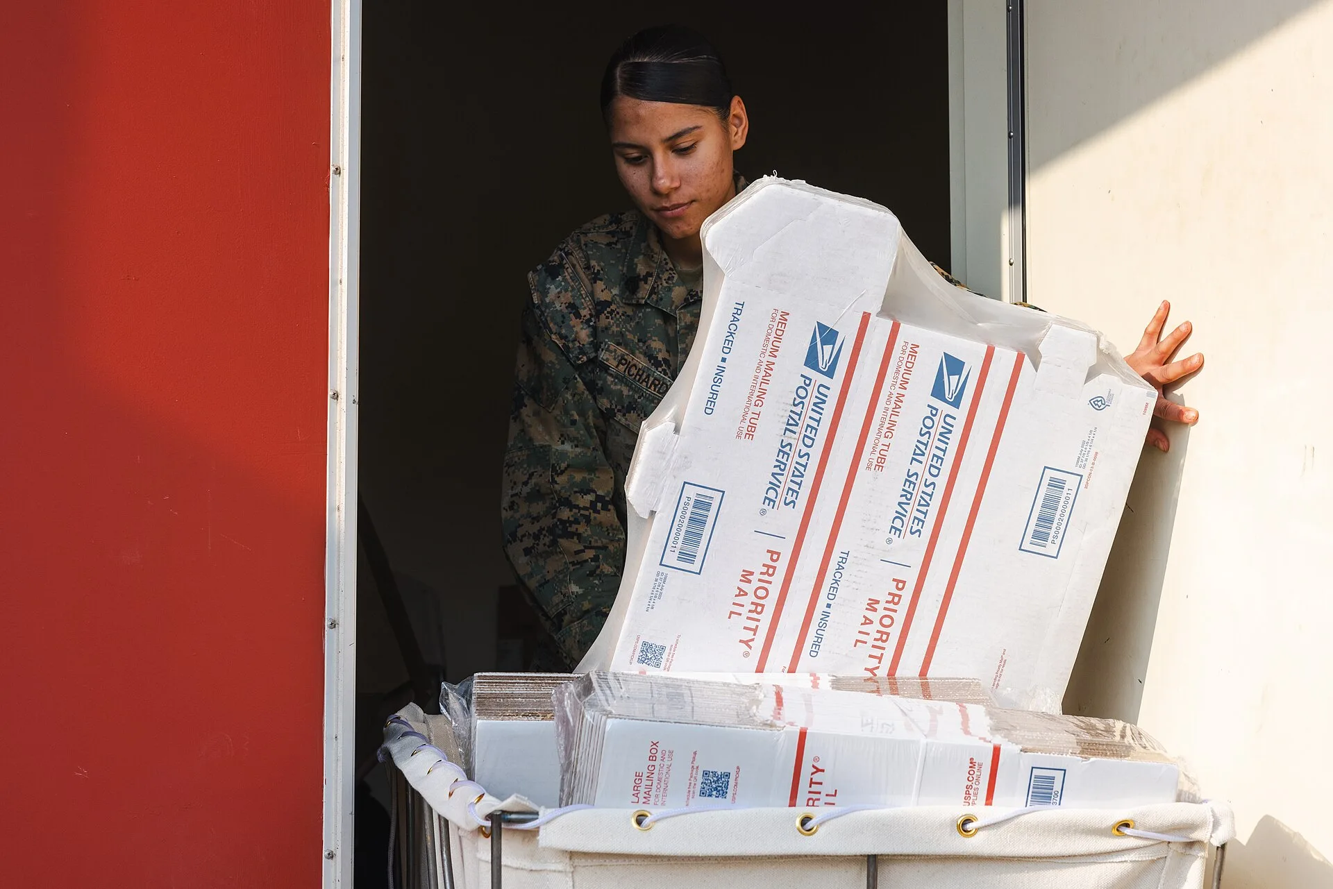 U.S. Marine Corps Sgt. Abigail Pichardo, custodian of postal effects with Marine Corps Installations Pacific Postal Camp Mujuk, resupplies the post office with mail boxes on Camp Mujuk, South Korea, Jan. 14, 2025. From its development in November 2024, the newly established post office is operated b. Why do Manitoban and Newfoundlander binders pay so much on US parcels?